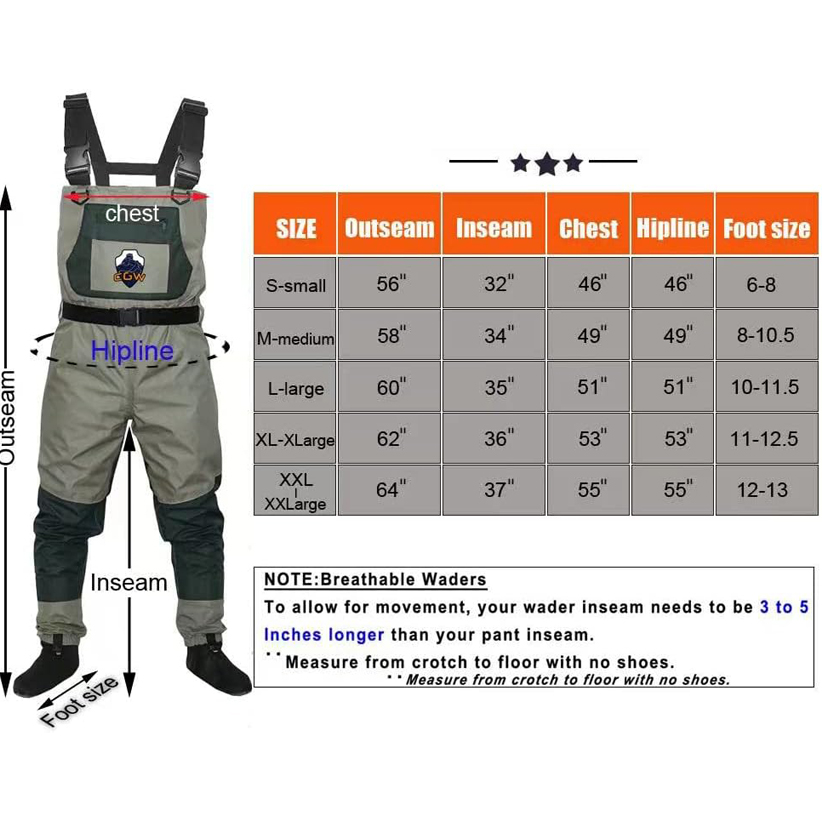 Mens Womens Breathable Waterproof Wader