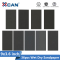 XCAN Sandpaper 36pcs 9x3.6inch Wet Dry Sanding Paper 400-3000 Grit Sand Paper for Wood Metal Polishing Abrasive Tools