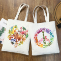 Kawaii Cartoon Vegan Floral Vintage Graphic Cartoon Print Shopping Bags Girls Fashion Casual Pacakge Hand Bag