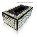 Diamond Rhinestone Crystal Tissue Box Car Tissue Box with Tray (TBB-003)