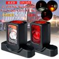1 Pair 12/24V Truck LED Side Marker Light Triple Amber White Red Indicator Lamps For Trailer Lorry RV Bus LED Side Marker Lights