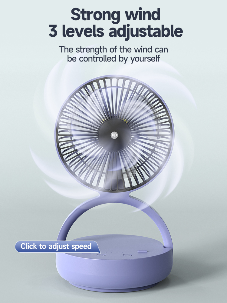 Rotating Folding Portable Mini Table Desk Rechargeable Fan-detail-3