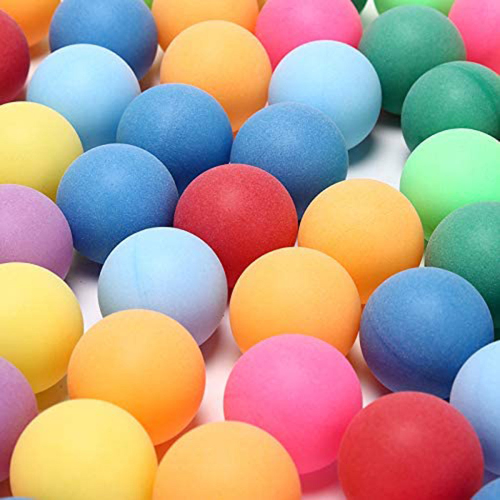 50pcs/pack Colored Ping Pong Balls 40mm 2.4g Entertainment Table Tennis Balls Mixed Colors For Game Activity Mix Color #j1p