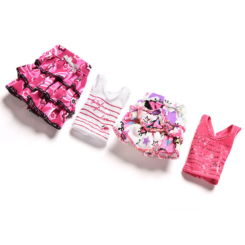 1set new fashion Doll Clothing outfits Casual tank Skirt Suits For Mini Doll Best Gift Baby Toy Doll Accessories Child Toy