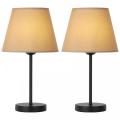 Modern Desk Lamp with Light Brown Fabric Lampshade