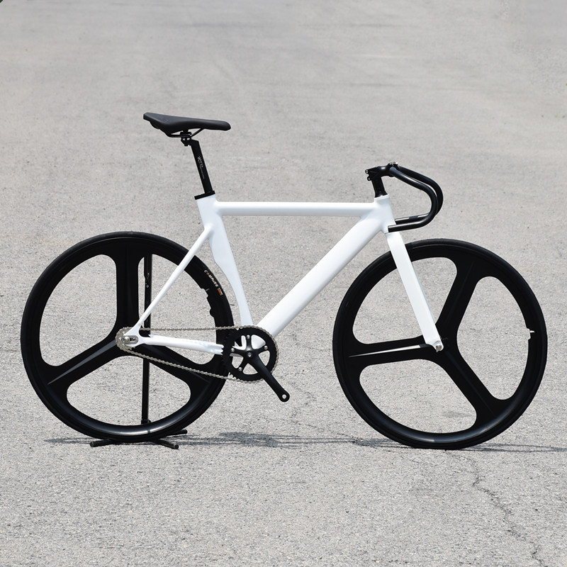 700C frame Muscular Aluminum alloy Bike 52cm Fixed Gear Bike Track Bike Bicycle with 3 Spoke Magnesium Alloy wheel rim V Brake