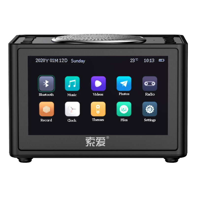 Soaiy Bluetooth Speaker Wireless Video Mini Subwoofer Home HD Radio Portable Car Computer Speakers Support Alarm Clock TF USB