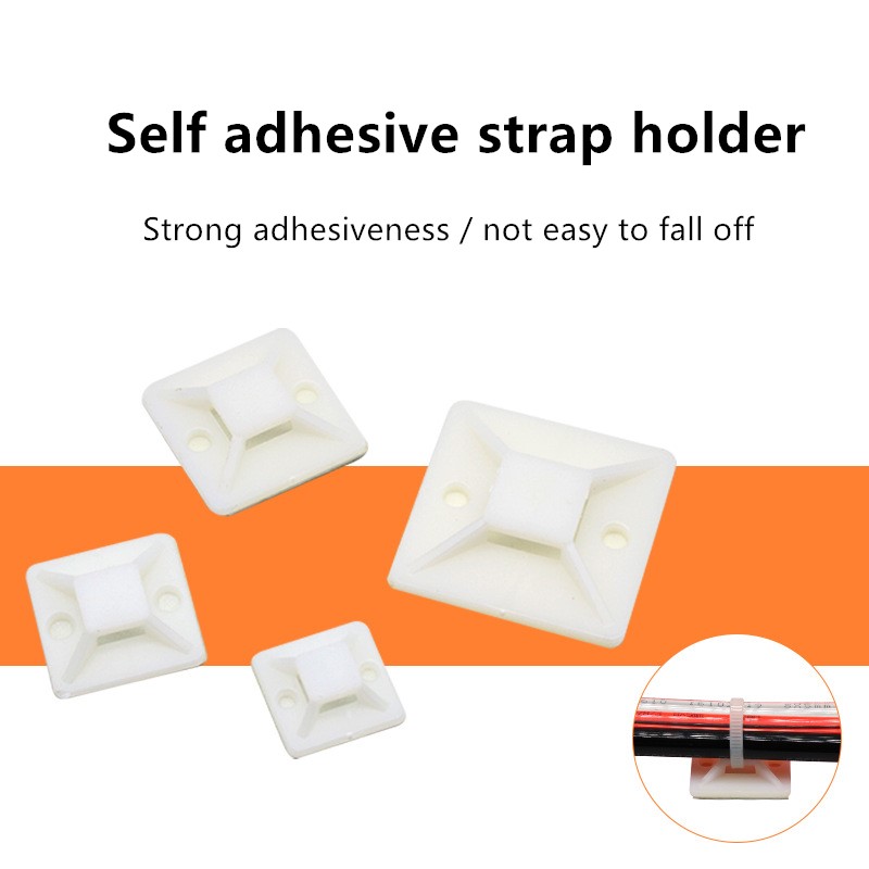 30pcs 25*25 Adhesive Self-adhesive Tie Mounts Beam Line Card Cable Management Clip Wiring Accessories Sucker type locating piece