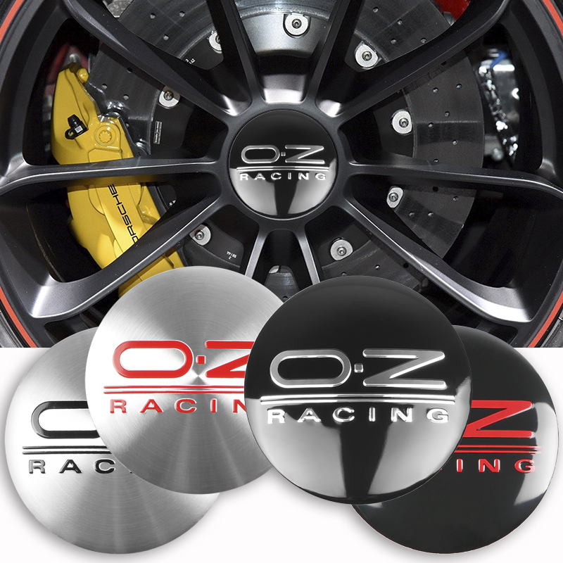 4PCS 56MM OZ Racing Car Wheel Center Hub Caps Badge Emblem Sticker Decal Wheel Dust-proof covers Badge Car styling accessories