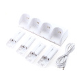 Gaming Accessories White Charger Dock Stand For Wii Remote Controller with USB Cable and 4x 2800 mAh Rechargeable Batteries