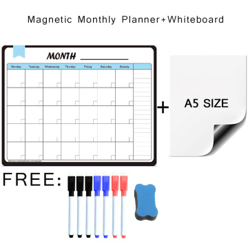 Soft White Board Magnetic Weekly Monthly Planner Calendar Dry Erase Magnet Fridge Stickers Memo Message Drawing Schedule Agenda