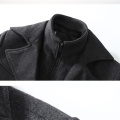 FOJAGANTO Winter New Men Solid Wool Blend Coats Fashion Brand Men Long Wool Coat Double Collar Thick Wool Blend Overcoat Male