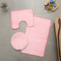 Microfiber Bathroom Rugs Set Shaggy Soft Bath Mat & U-Shaped Toilet Rug Non-Slip Machine Wash Dry Absorbent