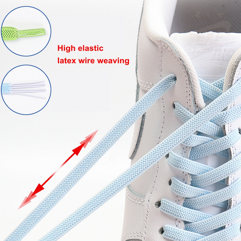 Flat Shoelace Elastic Shoelaces No Tie Shoe laces Outdoor Leisure Sneakers Quick Safety Kids And Adult Unisex Lazy laces 1 Pair