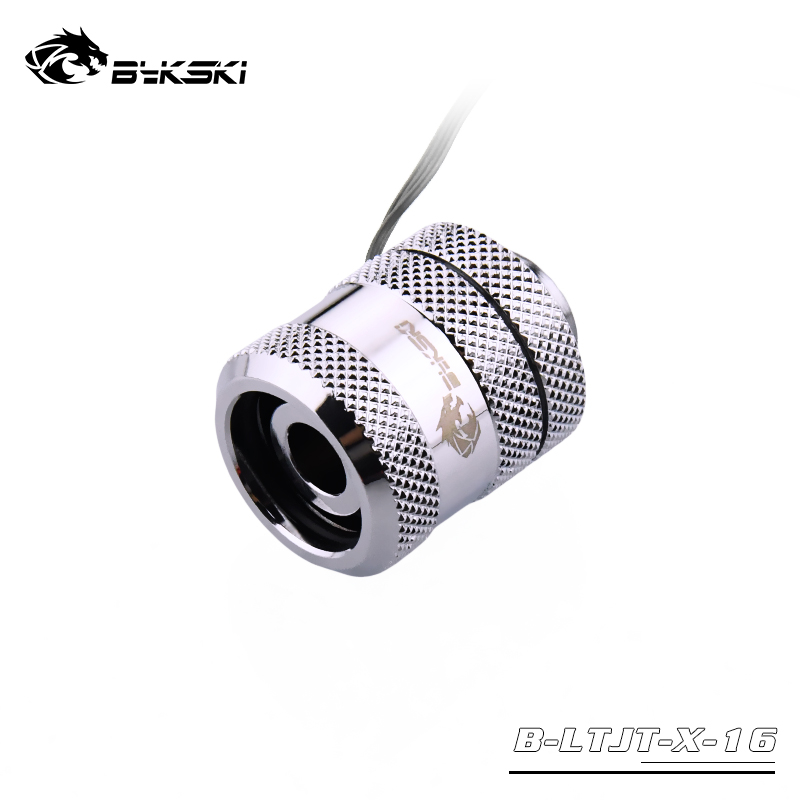 Bykski G1/4" 12x16mm PETG Tube Fittings With Light Strip OD16MM Acrylic Rigid Tube Fittings Silver ,Black,B-LTJT-X-16