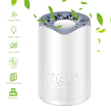 Air Purifier LED 4 Layer Air Cleaner Filter USB Charging With Night Light HEPA Filters Compact Desktop Purifiers