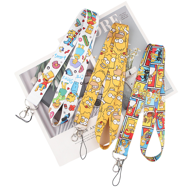 Cartoon funny characters Neck keychain necklace webbings ribbons Anime Cartoon Neck Strap Lanyard badge holder Keychain Lanyards