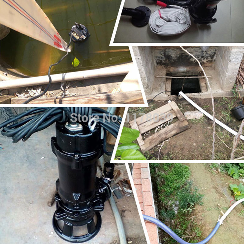 AC220V Non-blocking sewage Cutting Electric pump,farmland Biogas Mud water pump,Household septic tank submersible pump,J18225