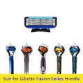 Manual Shaving Razor For Men Blades 6 Layers Stainless Steel Replacement Heads Gillettee Fusion Proglide Power Shaving Cassettes