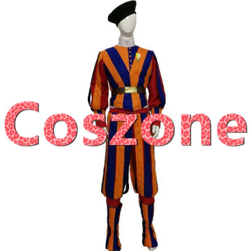Switzerland Soldiers Cosplay Costume Royal Swiss Guard Uniform Halloween Carnival Party Costume Custom
