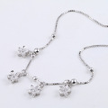 FUN-BEAUTY S925 Sterling Silver Women's Anklet Korean Fashion Small Fresh Cherry Blossom Anklet Wild Simple Round Bead Box Chain