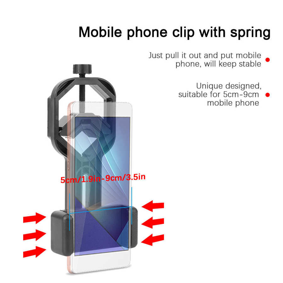 Plastic Cell Phone Adapter with Spring Clamp Mount Monocular Microscope Accessories Adapt Telescope Mobile Phone Clip Bracket