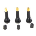 100Pcs TR-412 TR-413 TR-414 Snap In Rubber Black Rubber Valve Stems Tubeless Tire Wheel Tyre Valves w/Caps for Car Motorcycle