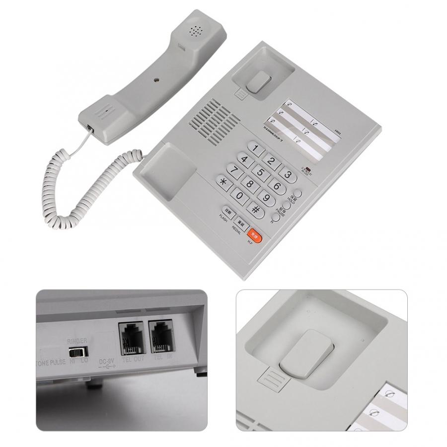 1601 Home Telephone Desk Hands-free Phone For Home Office Desktop White Telephone Portable