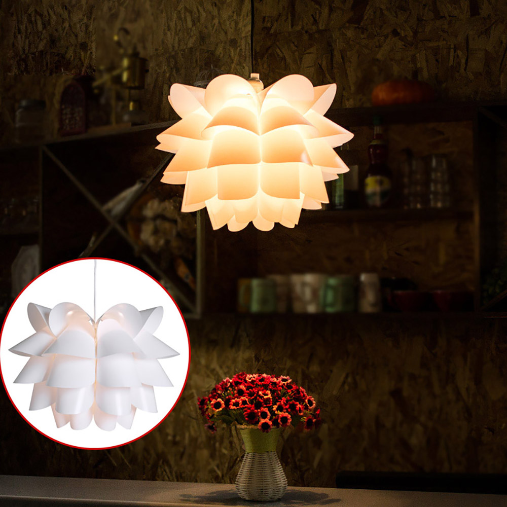 DIY Lotus Chandelier Lampshade Plastic Lamp Cover Shade For Living Room Bedroom Chandelier Ceiling Light Decoration