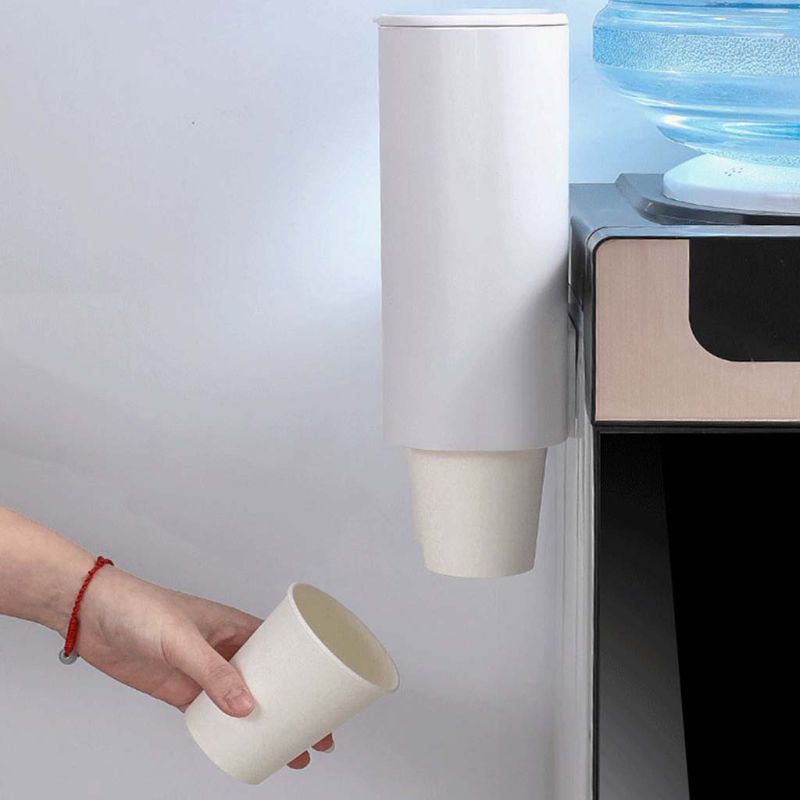 Water Cup Dispenser Holder Disposable Plastic Paper Cups Storage Rack Container for Kitchen Hotel