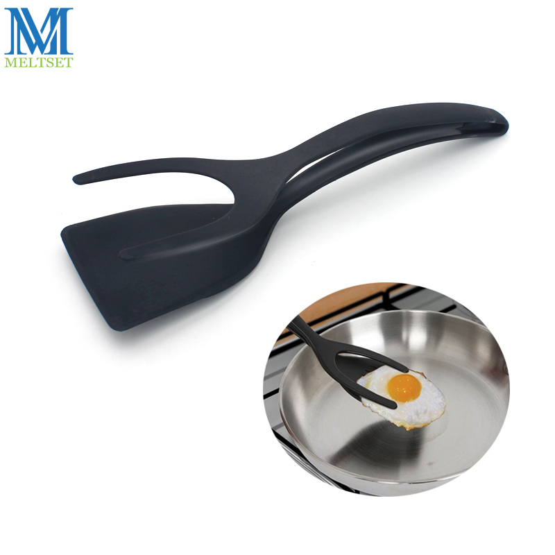 Food Grade Nylon Egg Pancake Turner 2 In 1 Grip and Flip Spatula For Toasted Breads Kitchen Utensils Egg Tools