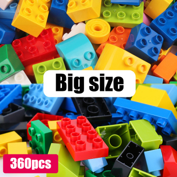 60~360Pcs Big Size Brick Colorful Bulk Bricks Base Plates DIY Building Blocks Compatible Block Toys for Children