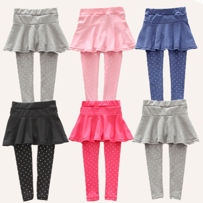 Kids Girls Leggings Skirt-Pants Kid Girl Winter Warm Cake Leggings Children's Girls Skirt-pants Cotton Pants for 0-6 Year Child