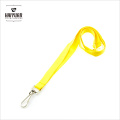 Customized Yellow Color Blank Polyester Lanyard with Metal Hook