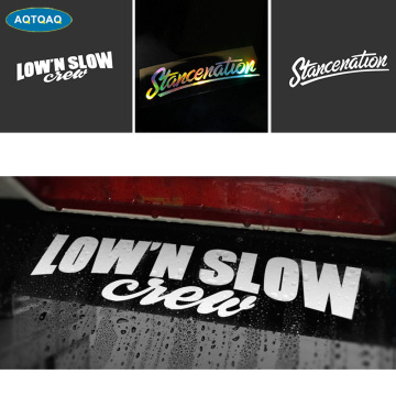 1Pcs Stancenation LOW'N SLOW Waterproof Auto Car Front Window Windshield Decal Reflective Sticker For Universal Cars