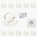 10 Pcs/Lot Children Protection EU Power Electrical Outlets Enfant Rotate Cover Plugs for Sockets Protection Baby Plug Protector
