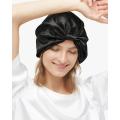 Classic Pleated Silk Sleep Cap Pure Mulberry Silk 19 Momme Hair Turban Sleeping Cap for Curly Thick Hair Types Night Bonnet with