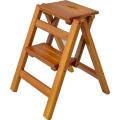 Shipping Solid Wood Household Multifunctional Two-step Folding Ladder Step Stool Indoor Climbing Ladder Dual-use Small