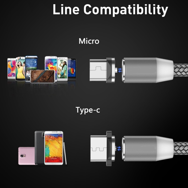 Strong Magnetic USB Cable Fast Charging Micro USB/Type C/I Series Smartphone Magnet Plug Charger Data Cable For Android/Iphone++