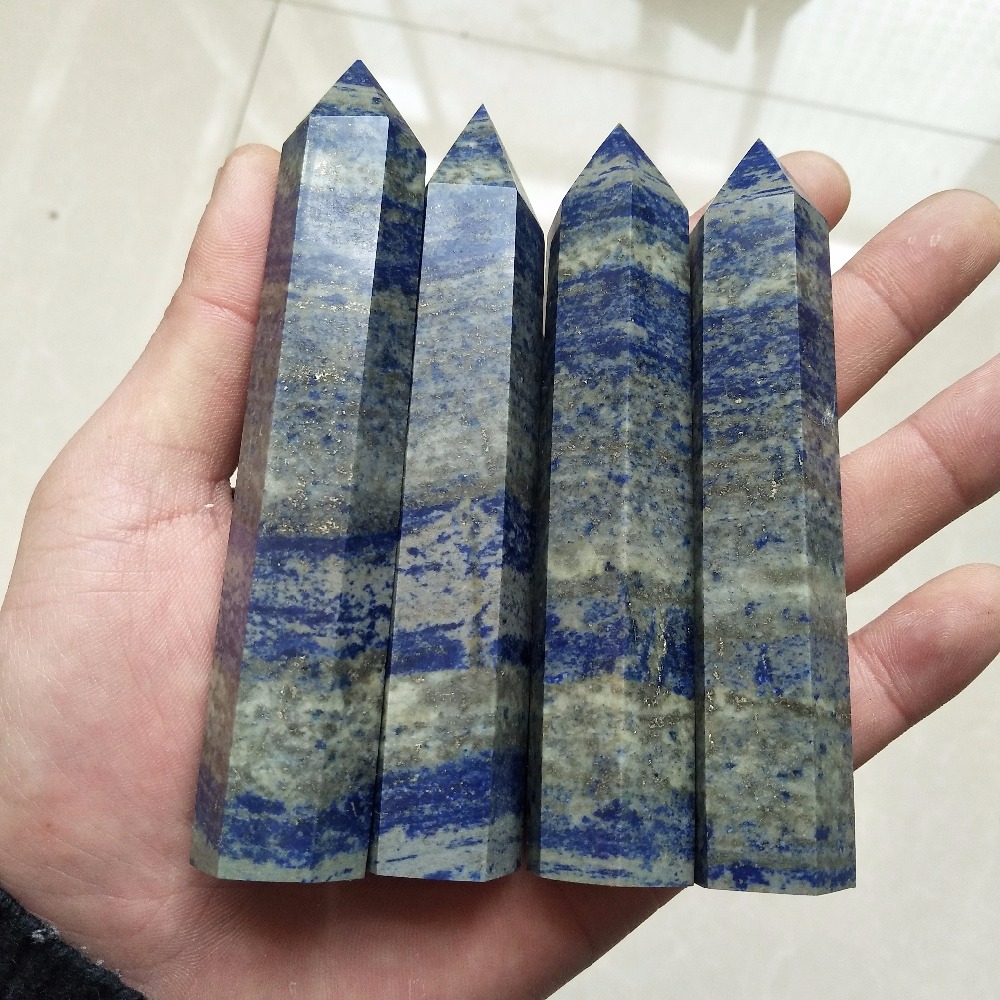 100/120mm natural lapis lazuli wand point Chakra stones and healing crystals obelisk