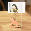 1pc Wood Stand Card Holder Ram Elephant Horse Deer Desktop Photo Memo Note Clip Kawaii Stationery Tickets Letter Paper Holders