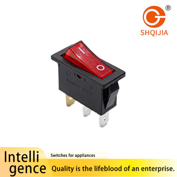 Illuminated Red Boat-shaped Rocker Switch R11-151
