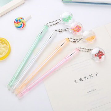 Pendant Fruit Gel Pen Novelty Kawaii cool pens Student stationery cute pens Creative Black writing gel pen office accessories