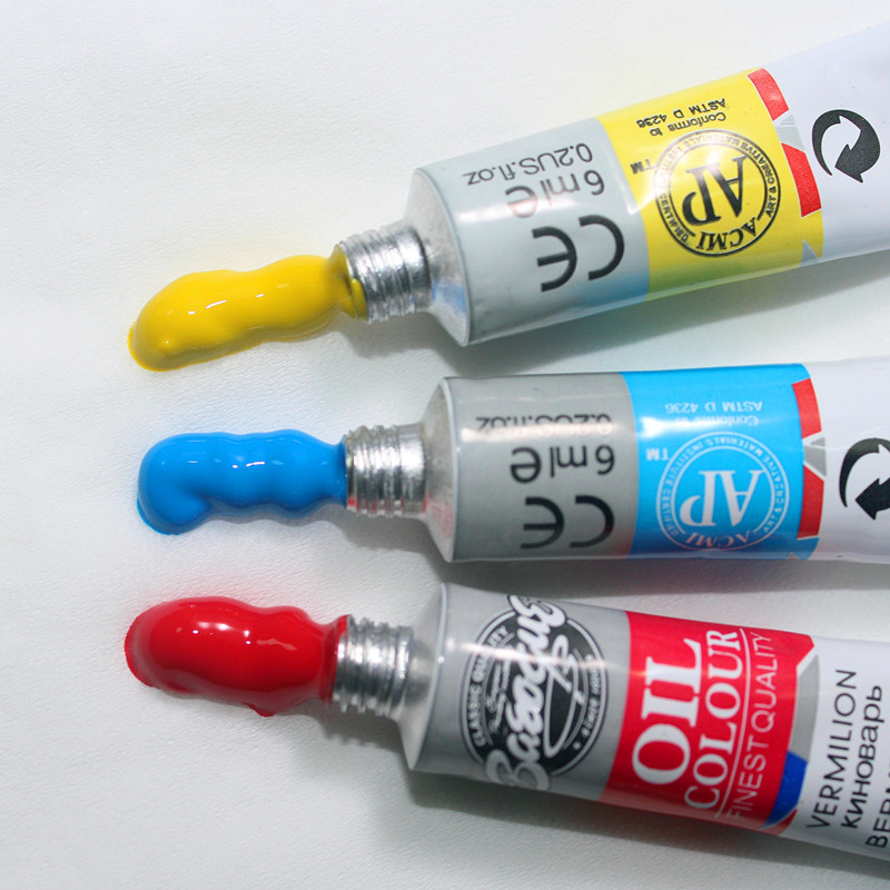 Oil Colors Paints Fine Painting Art Supplies 12 Colours 6 ML Tube Offer 1 Brush For Free