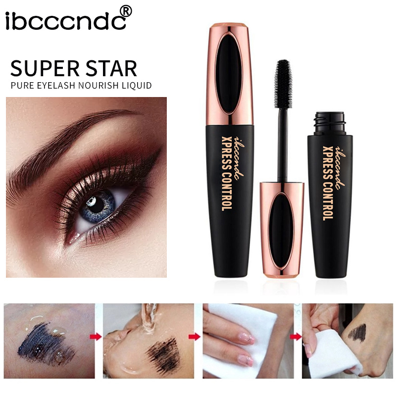 Fashion Beauty Mascara Waterproof Long Curling 4D Silk Fiber Lash Eyelash Extension Black Thick Lengthening Eye CosmeticMake Up