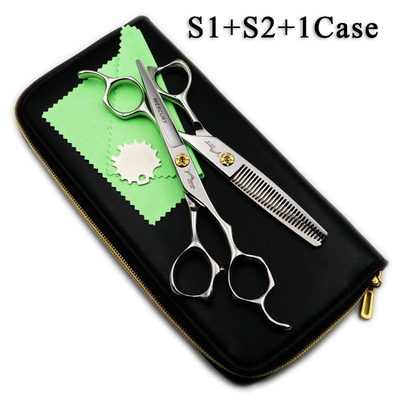 5.5/6 Inch Professional Hairdressing Scissors Set Cutting+Thinning Barber Shears 18~30 Teeth Hair Scissors With Case