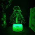 Video Game Danganronpa 3D Kirigiri Kyouko Otaku Night Lamp LED Sensor Light Kawaii Girls Gift Home Bedroom Upward Lighting Decor