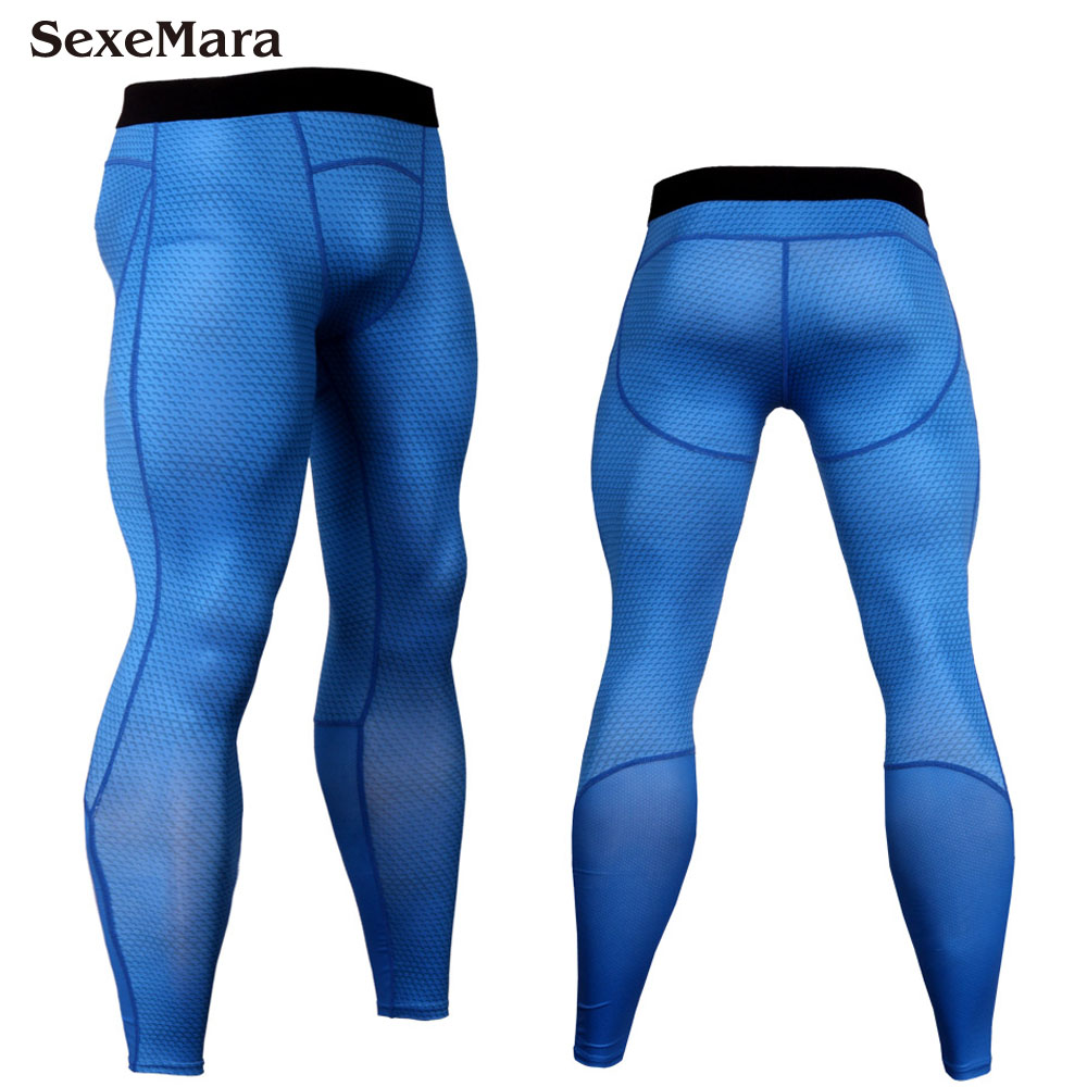 New Men's compression Leggings Running sports Gym Bodybuilding male Tight trousers capris of fitness pants of quick-drying