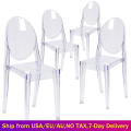 Set of 6 Nordic Dining Chairs Transparent Victoria Ghost Makeup Dressing Chair Stackable Garden Loft Kitchen Dining Room Chairs