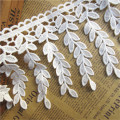 3 yard 11.5CM White Cotton Leaf Tassel Fringe Embroidered Lace Trim Ribbon Fabric Handmade Sewing Supplies Craft Gift Decorative